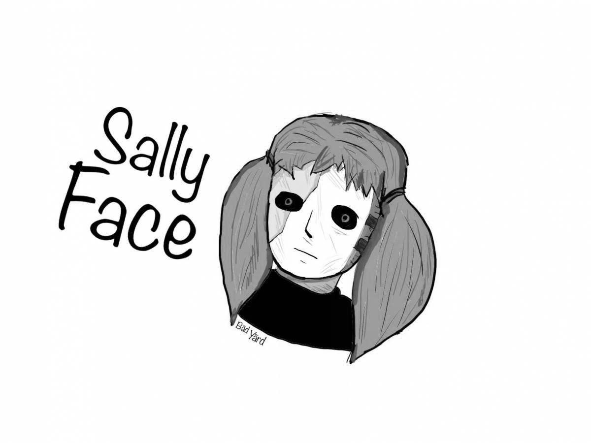 Sally face shiny coloring page