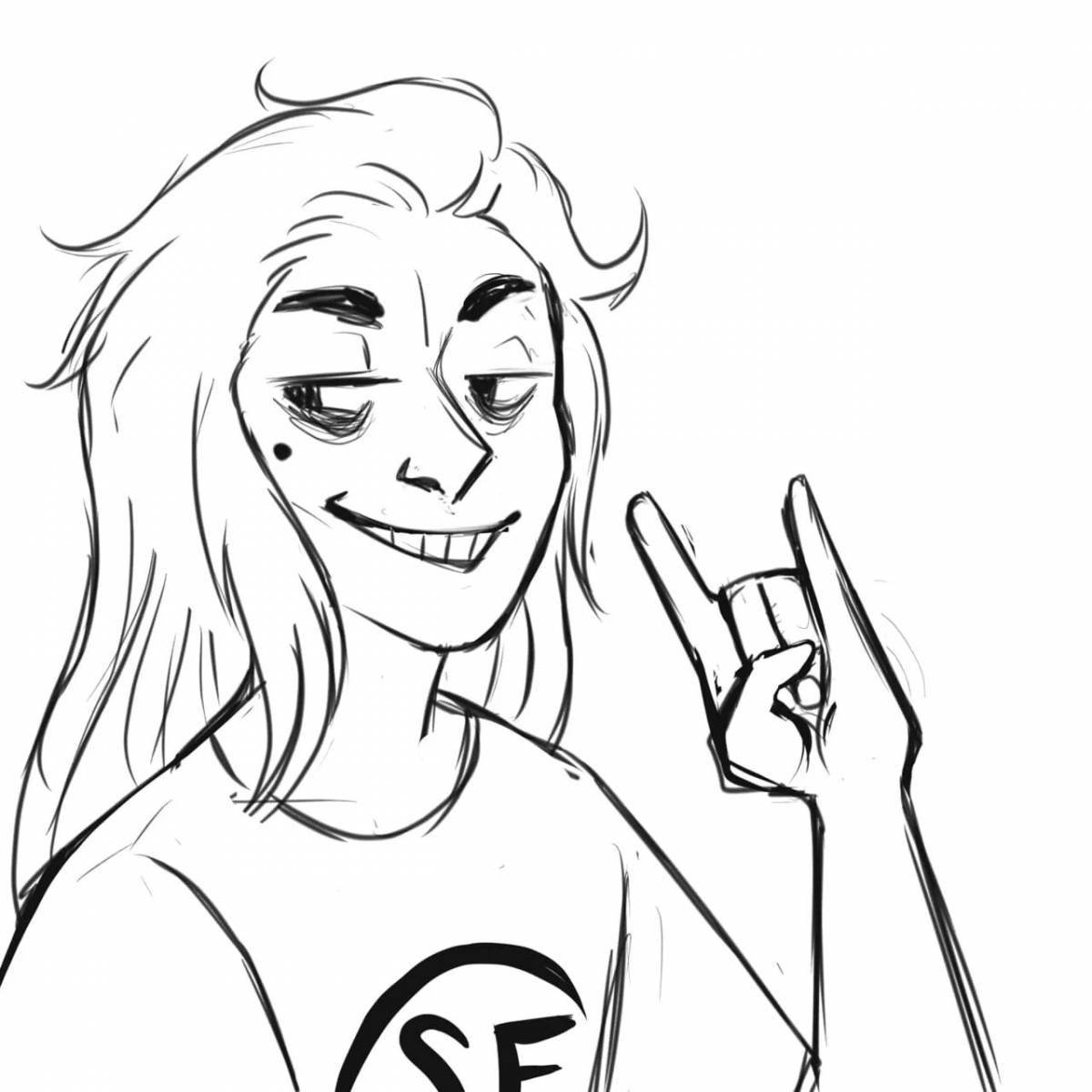 Attractive sally face coloring page