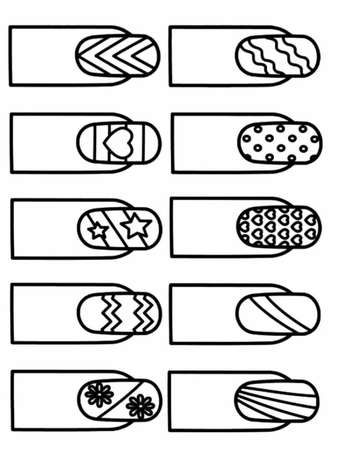 Gourmet Nail Manicure Coloring Page