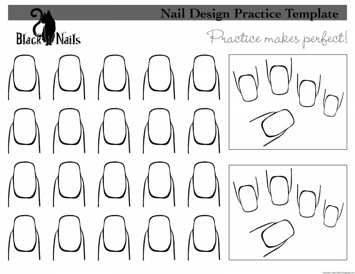 Luxury manicure coloring book for nails