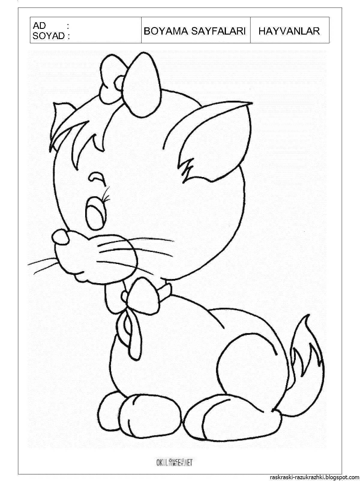 Cat maintenance coloring page
