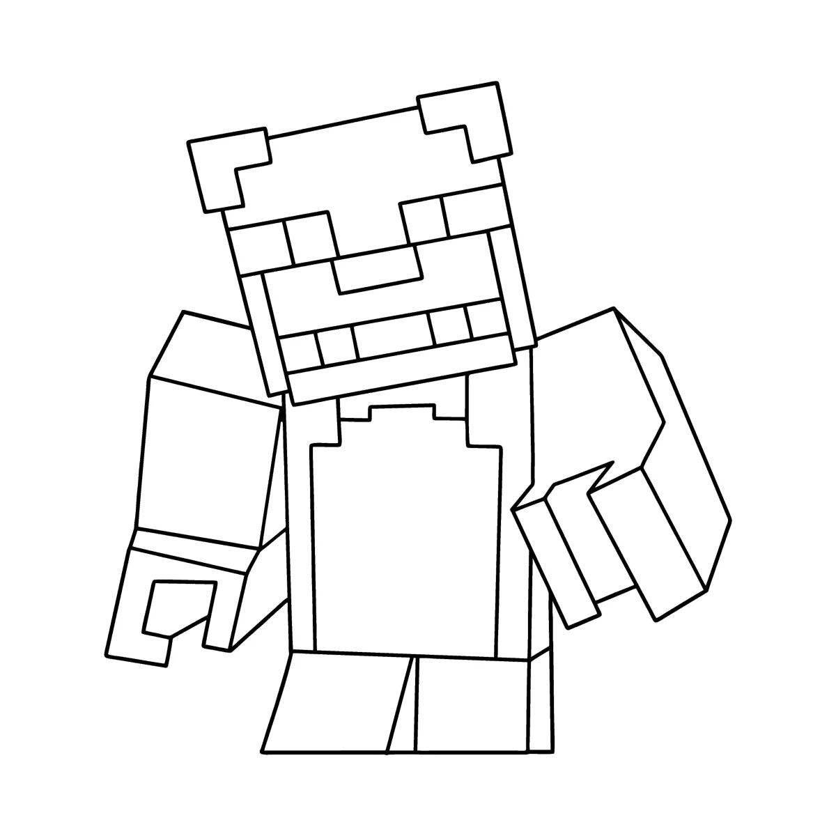 Amazing minecraft armor coloring page
