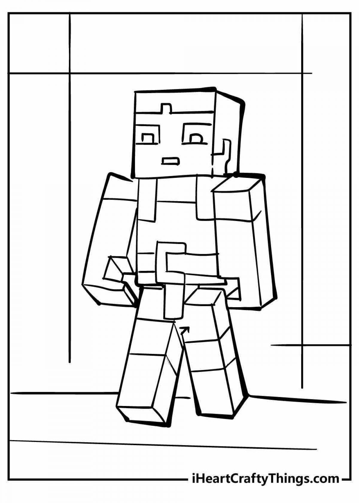 Fascinating minecraft armor coloring page
