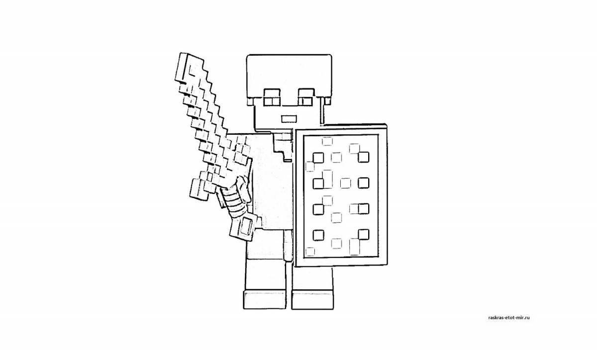 Tempting minecraft armor coloring page