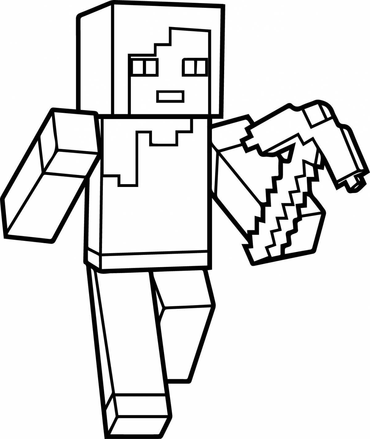 Exciting minecraft armor coloring page