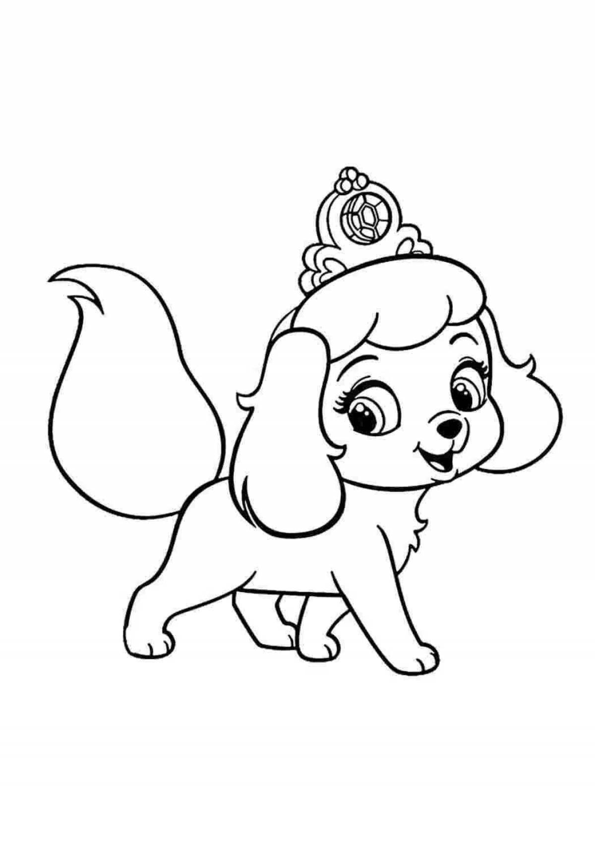 Joyful dog coloring book