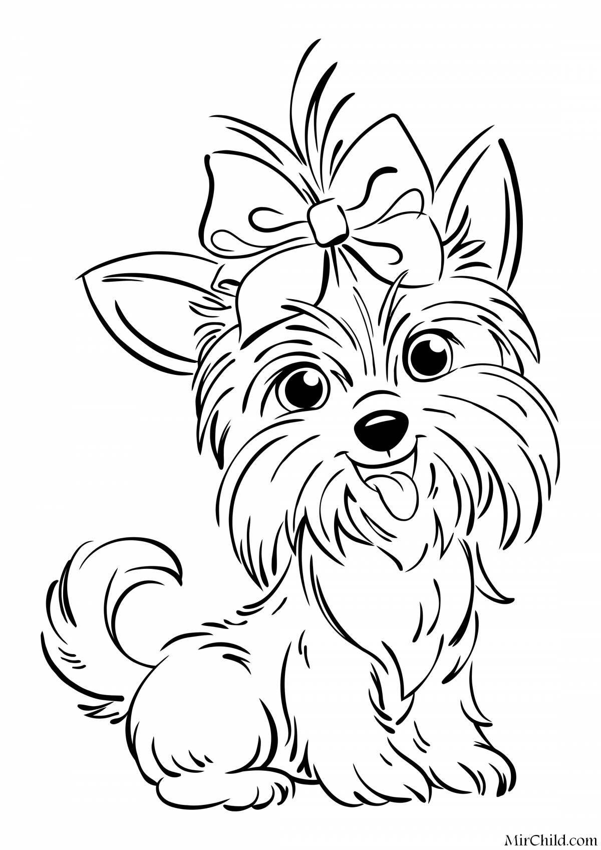 Coloring page blissful dog
