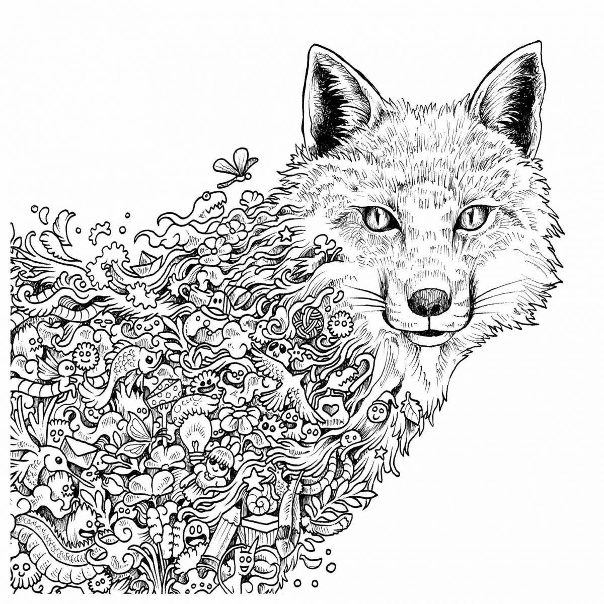 Frightening wolf complex coloring book
