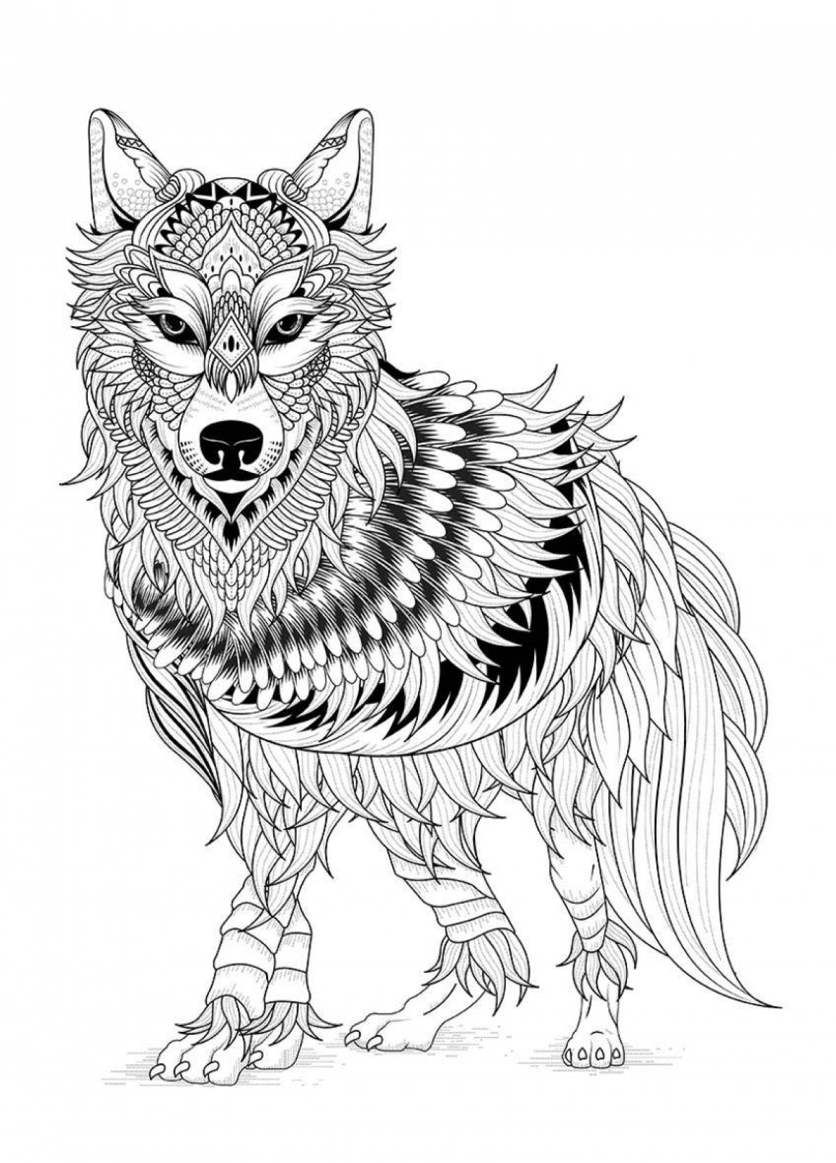 Awesome coloring wolf complex