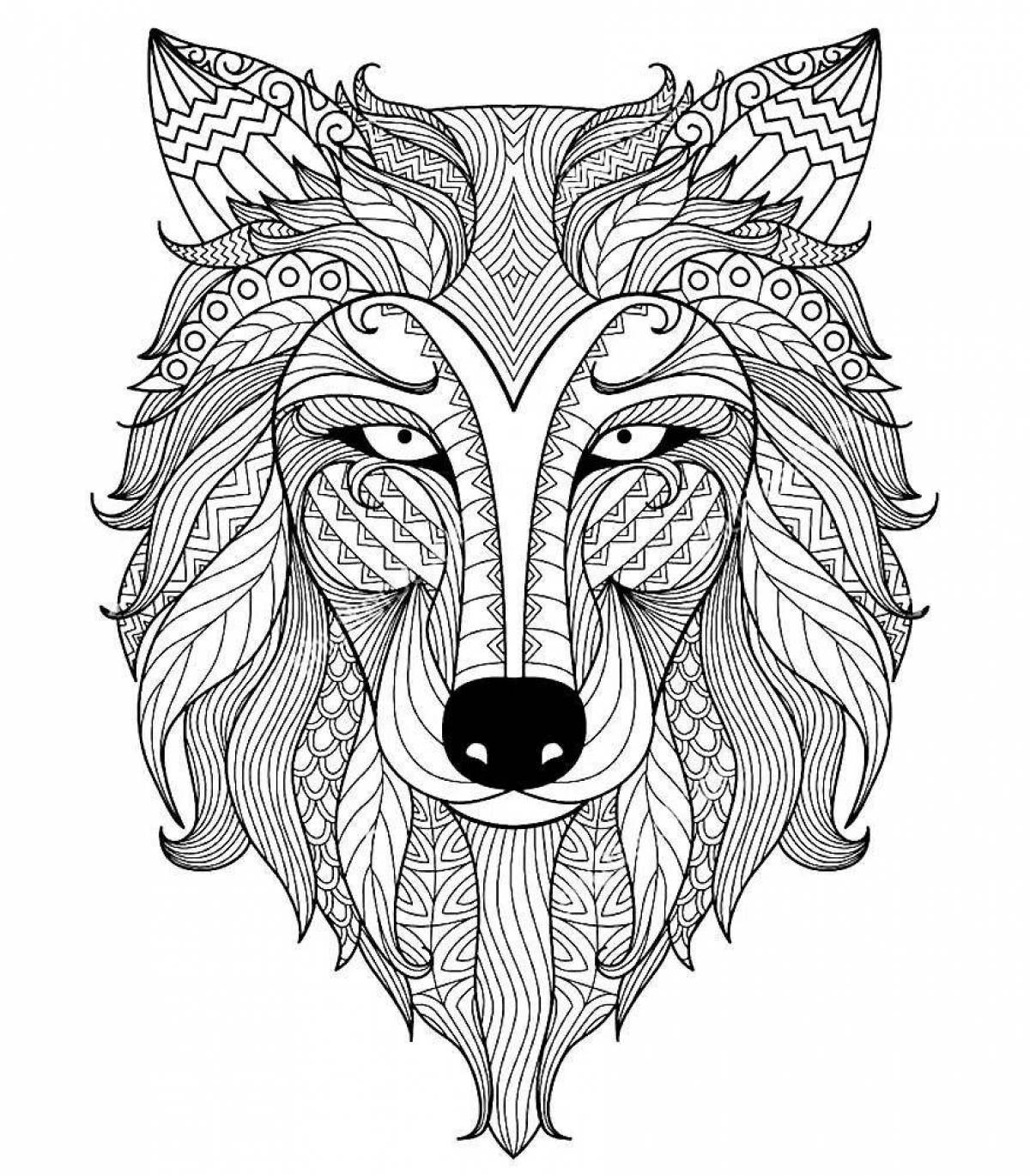 Grand coloring page wolf complex
