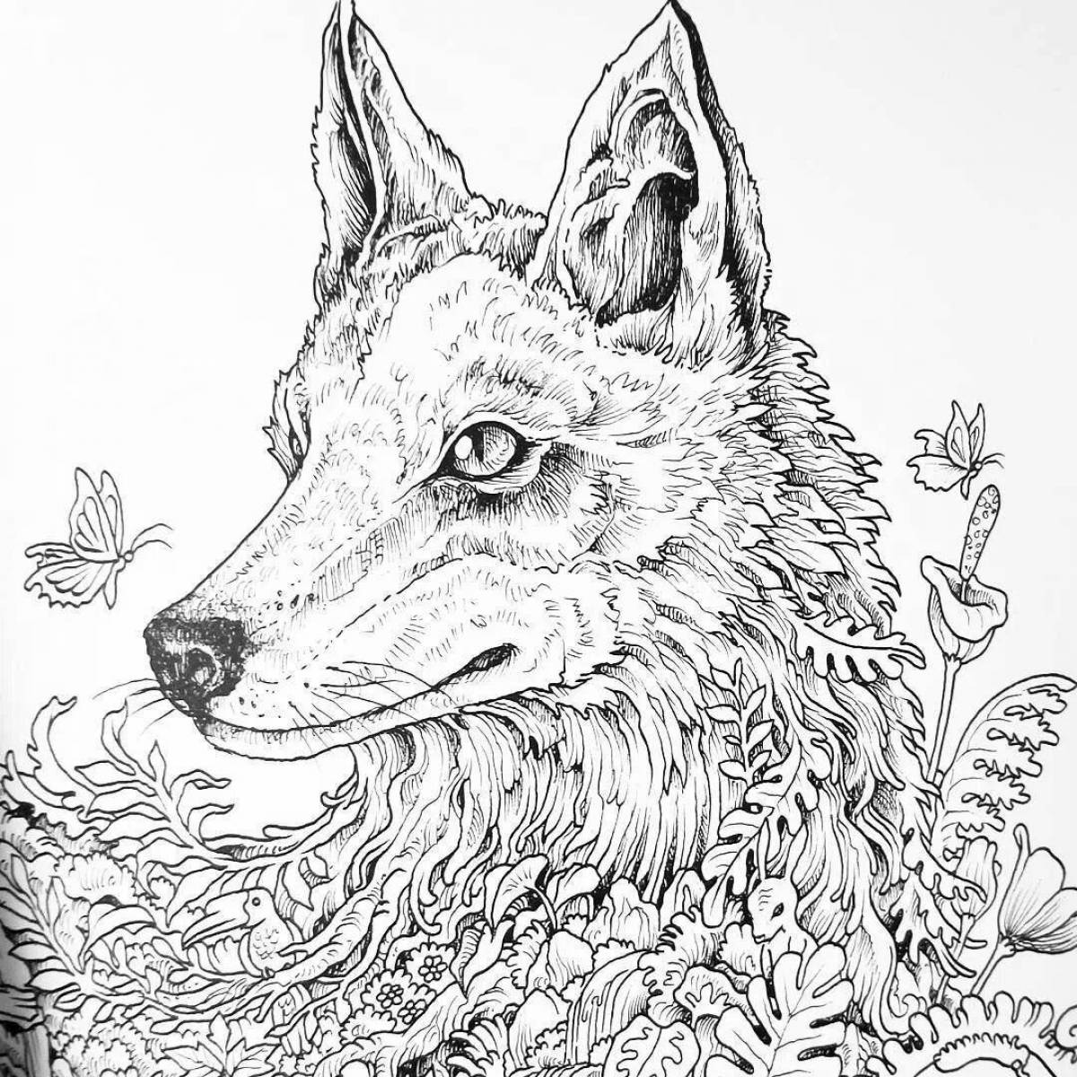 Impressive wolf coloring book