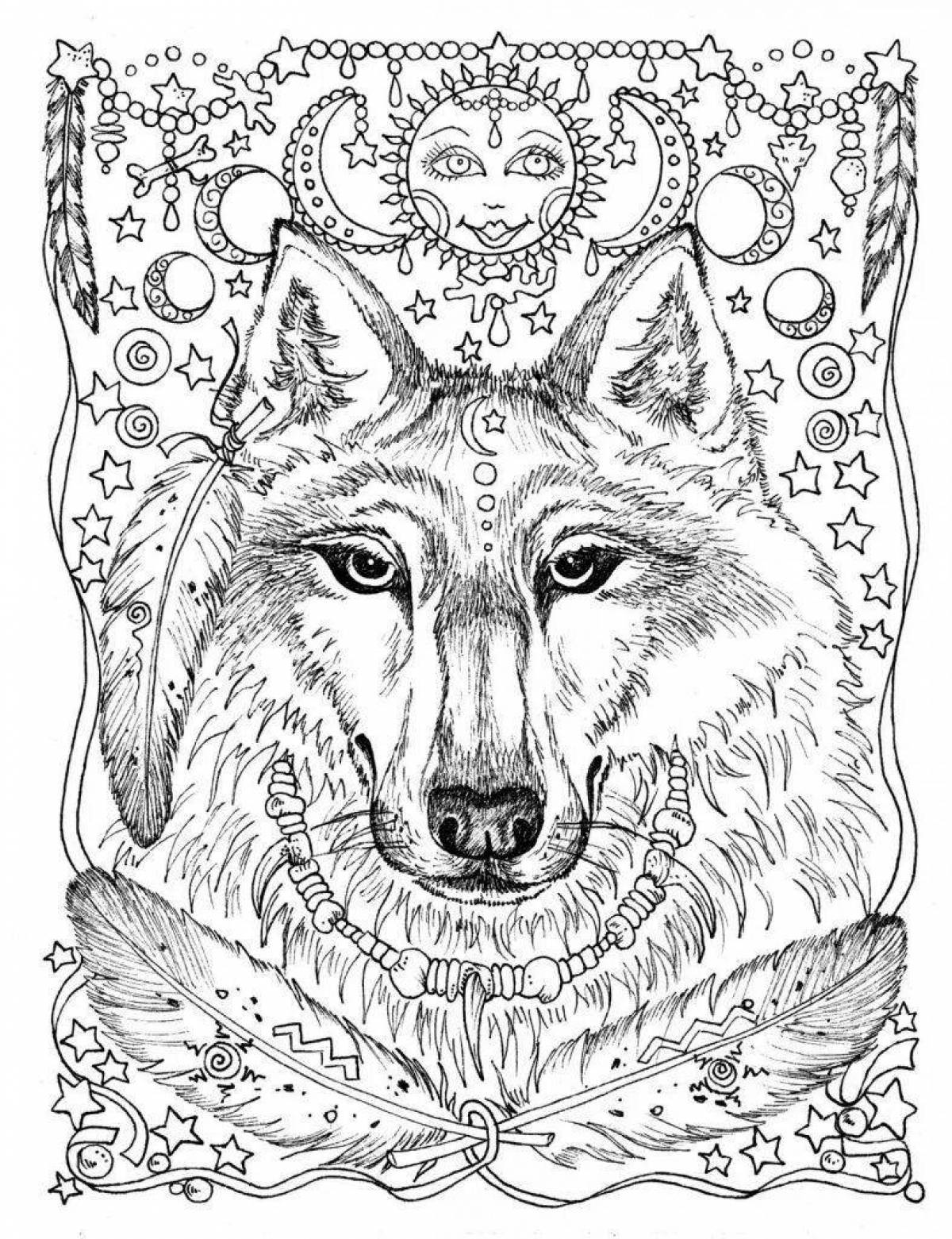 Impressive coloring wolf complex
