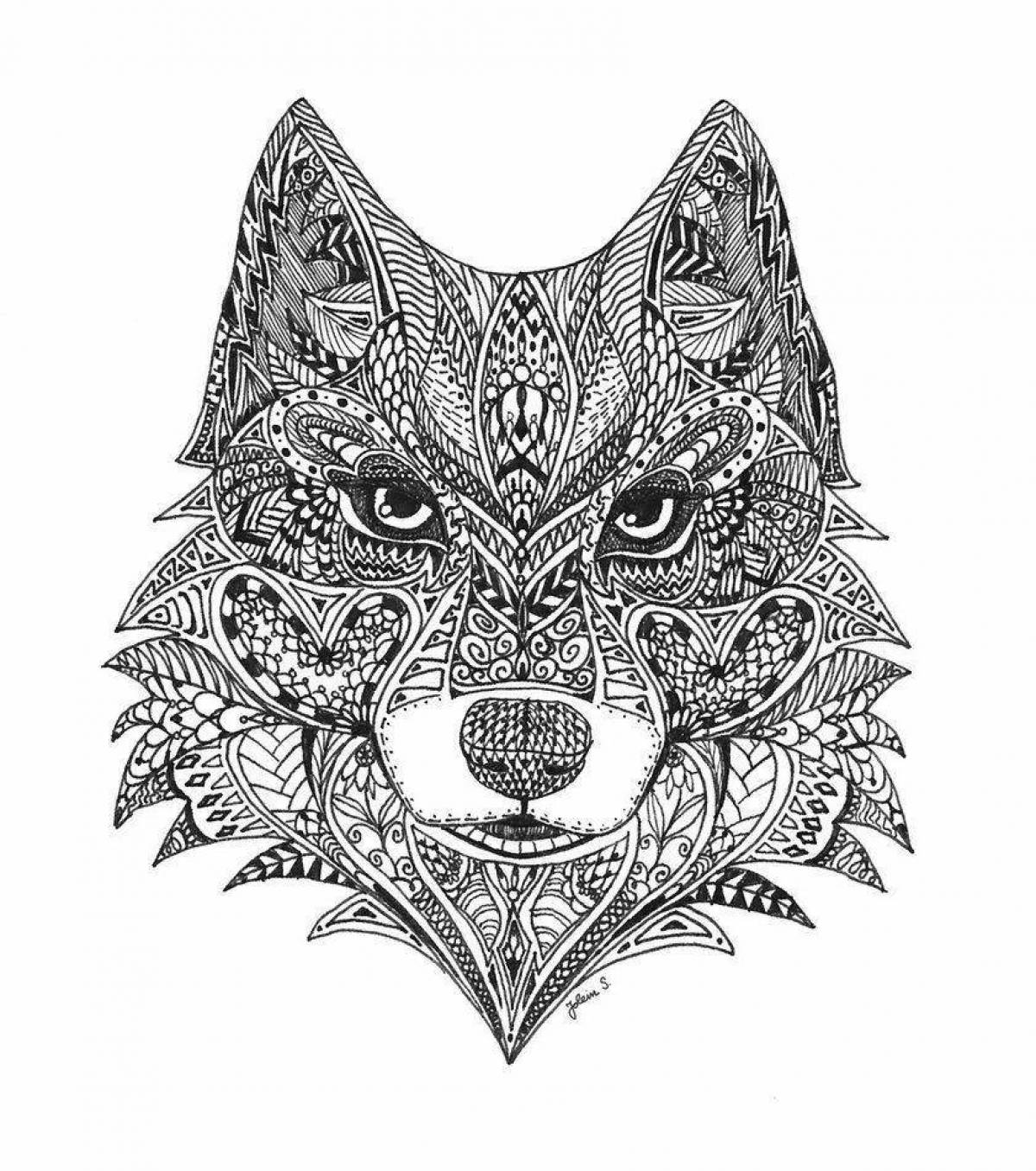 Грандиозная раскраска комплекс волка