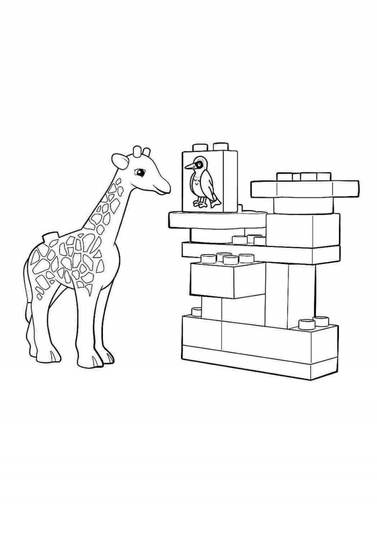 Colorful lego coloring page