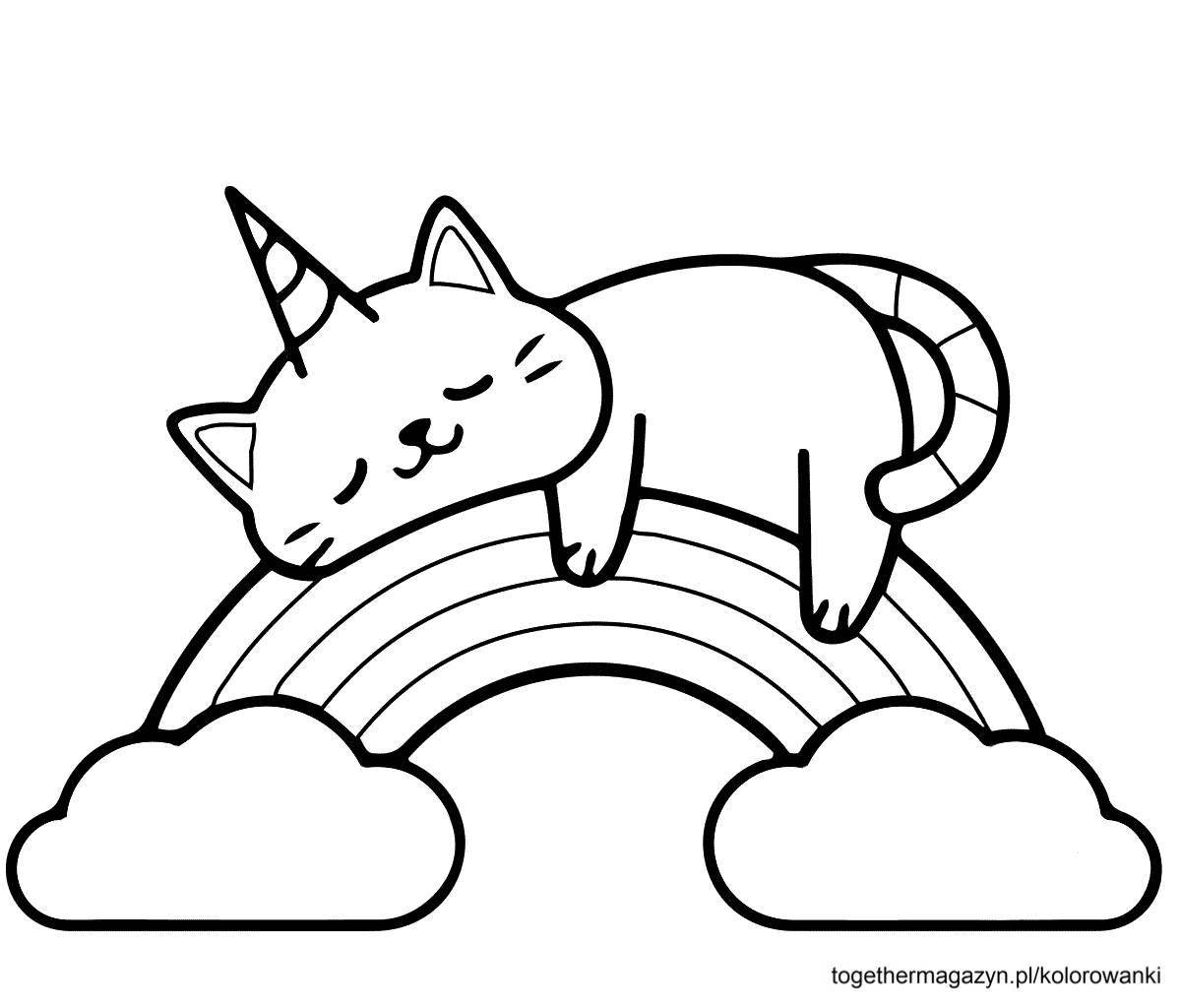Coloring page charming long cat