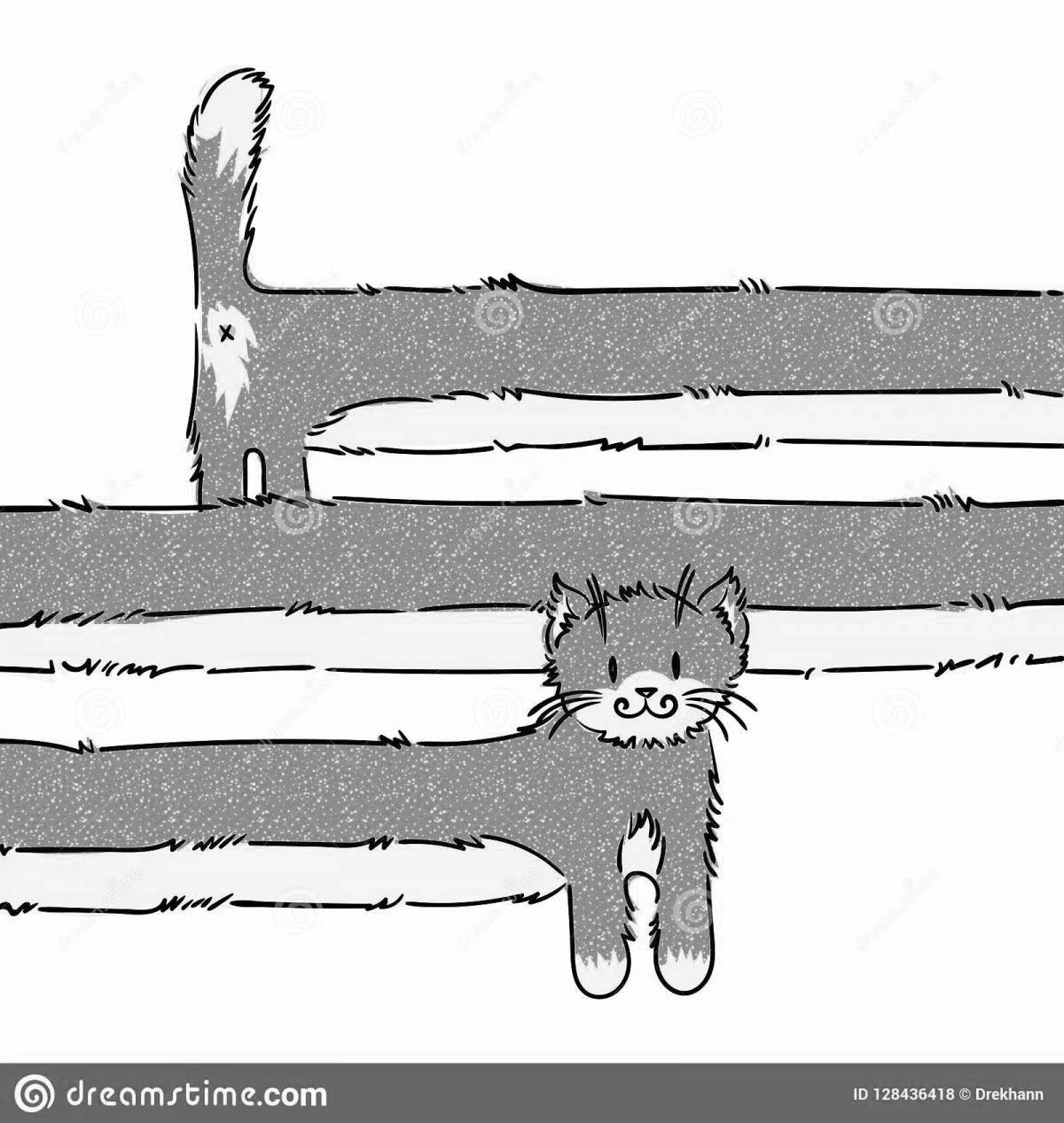 Coloring page graceful long cat