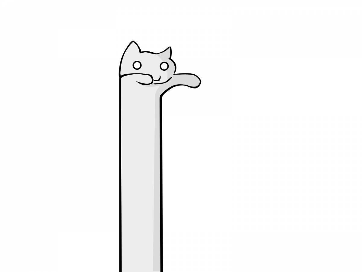 Coloring book cheeky long cat