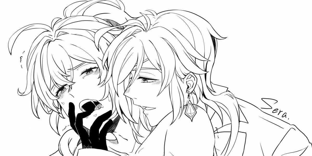 Gorgeous ayato genshin coloring book