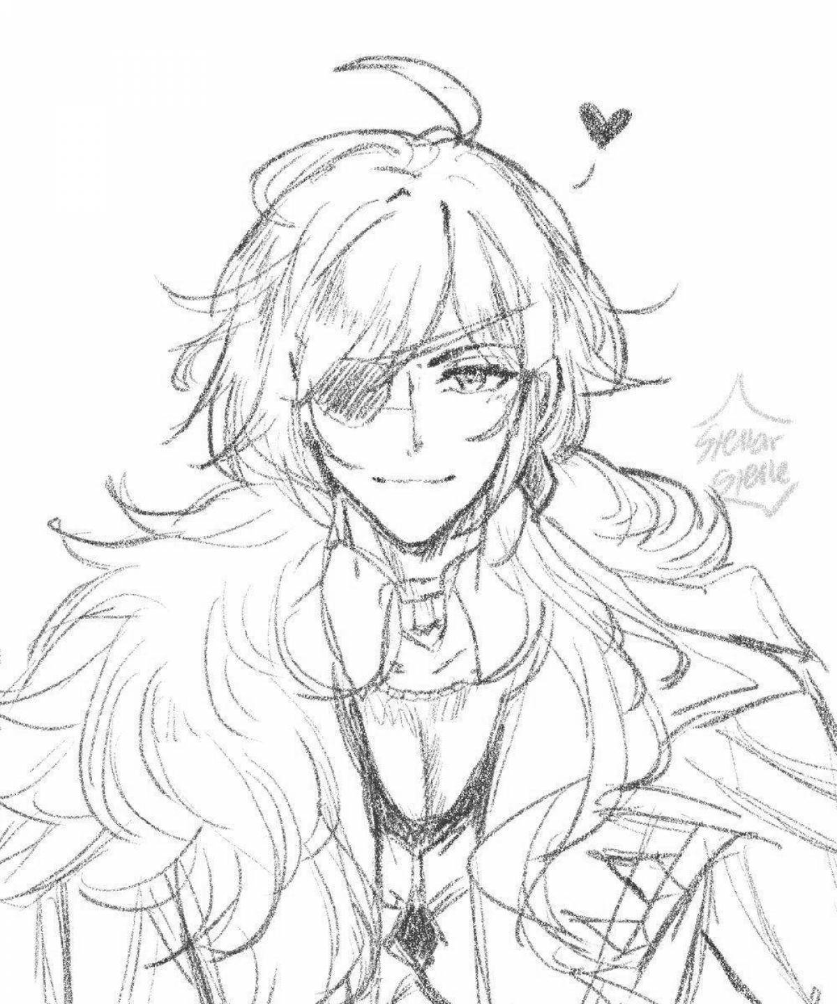 Animated coloring ayato genshin