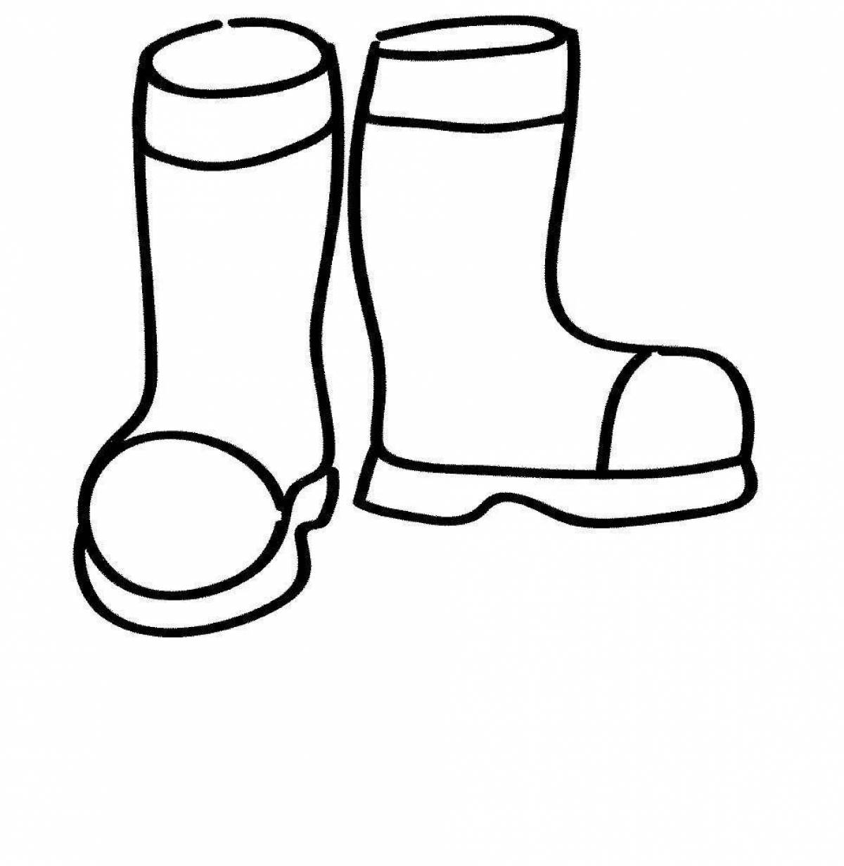 Adorable winter boots coloring page