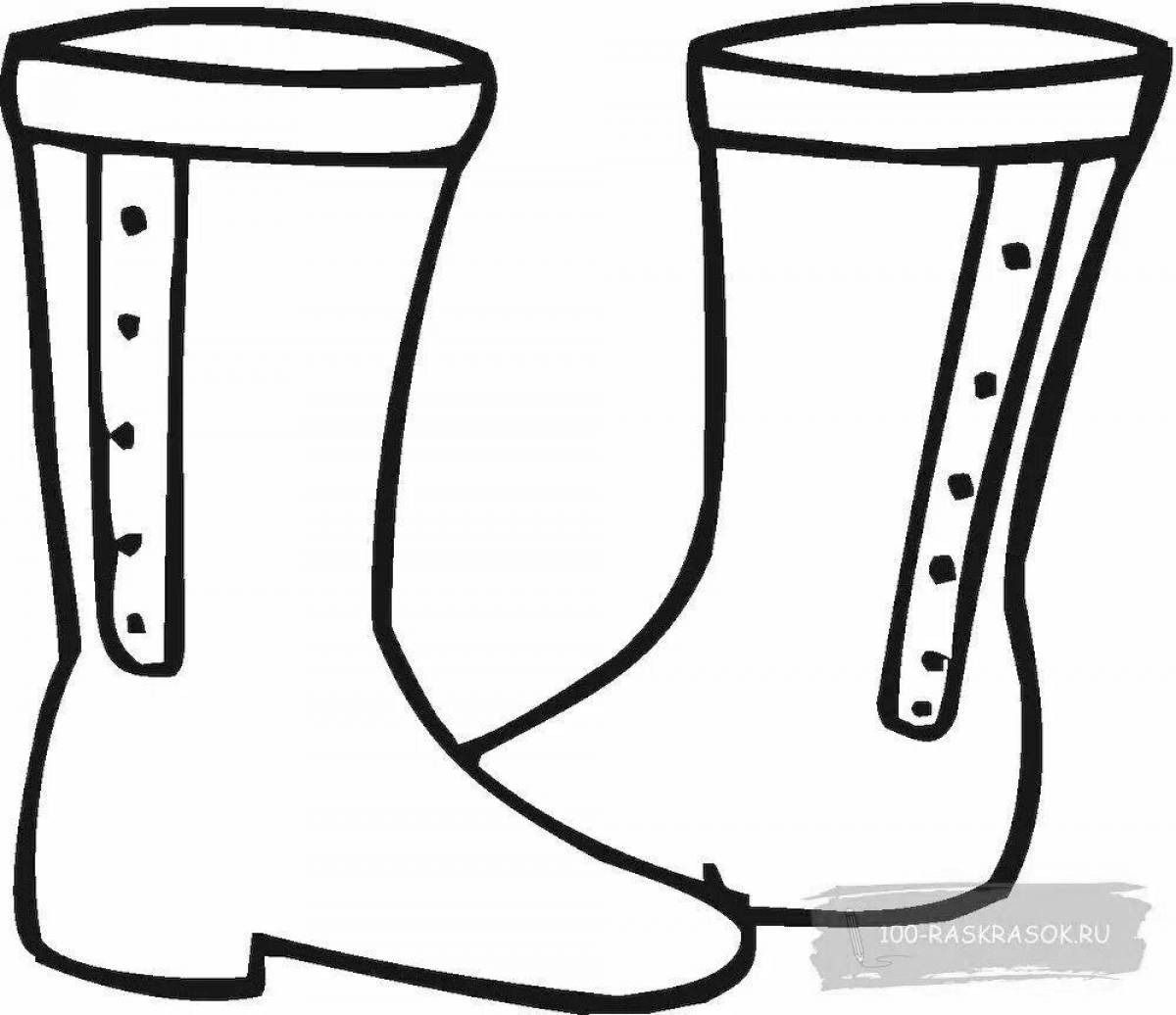 Coloring page joyful winter boots