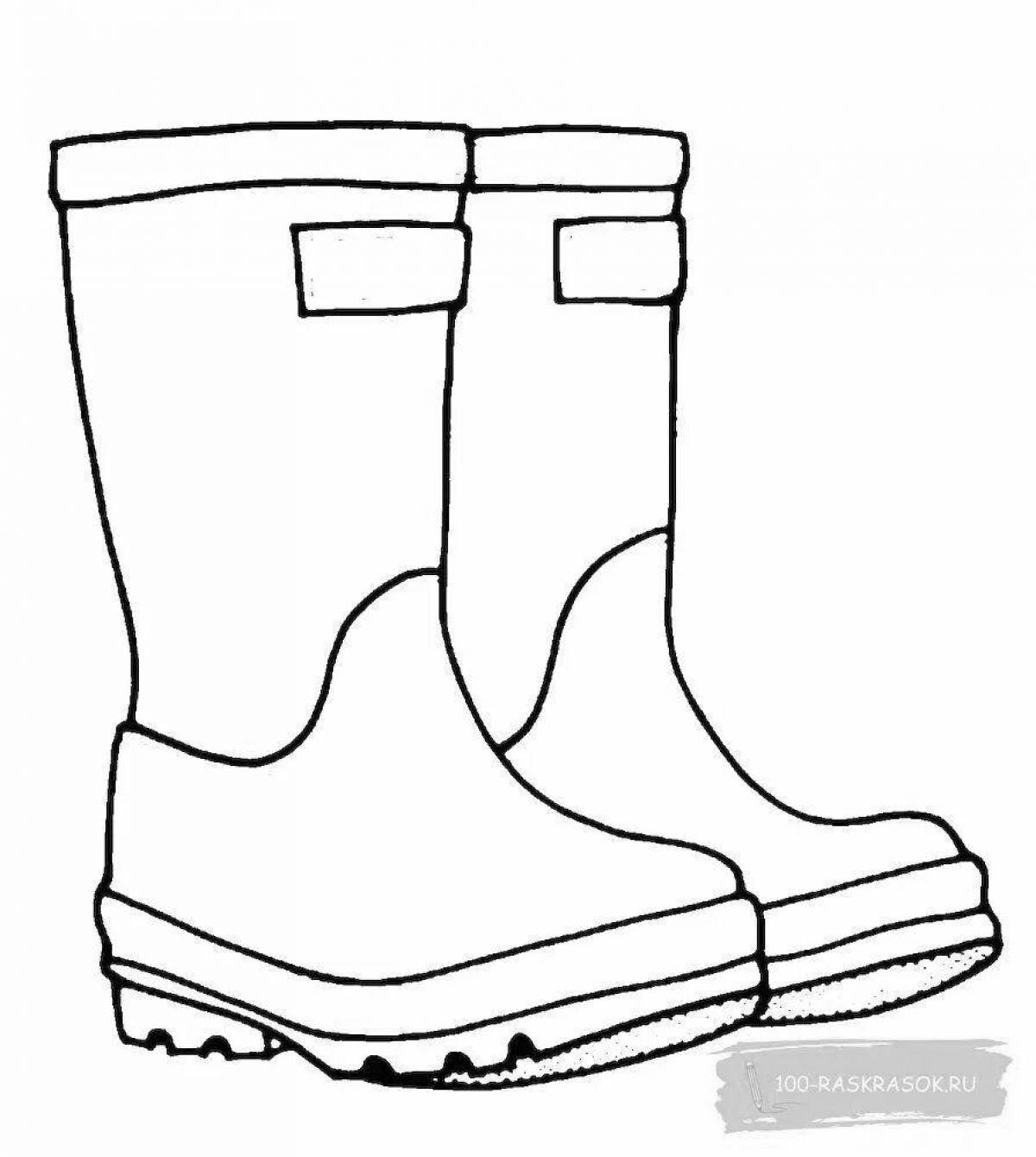 Shiny winter boots coloring page