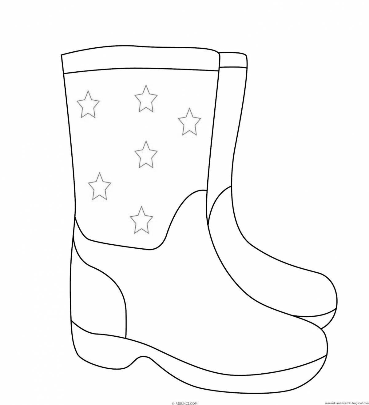 Adorable winter boots coloring page