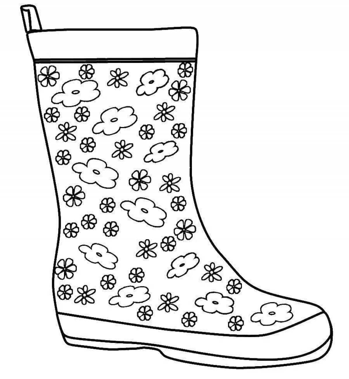 Coloring page lovely winter boots