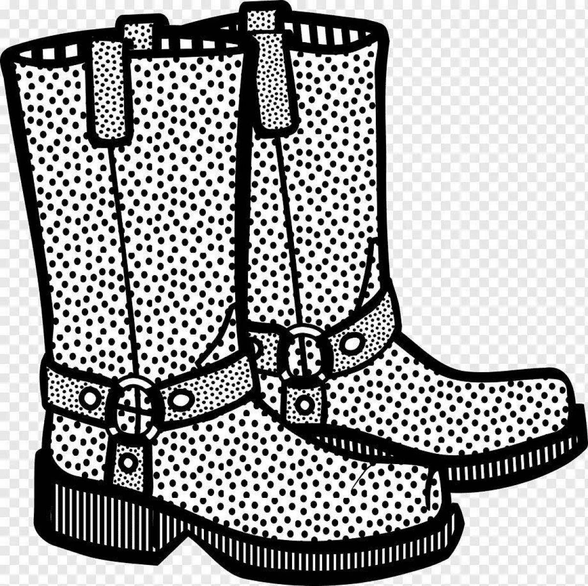 Dazzling winter boots coloring page
