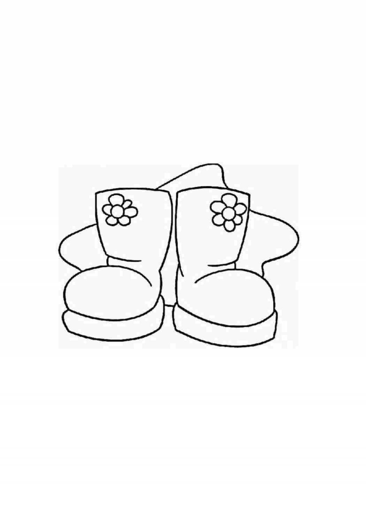 Coloring page elegant winter boots