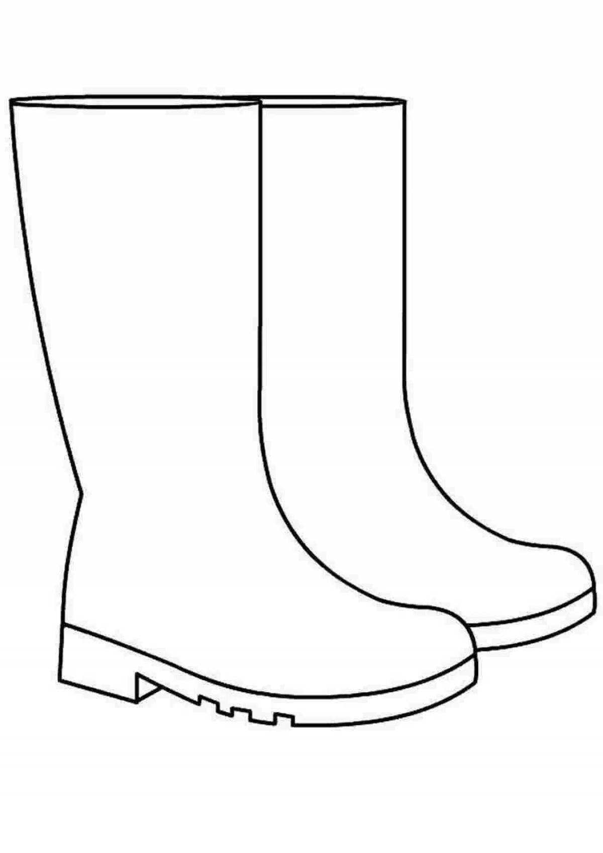 Coloring page fashionable winter boots