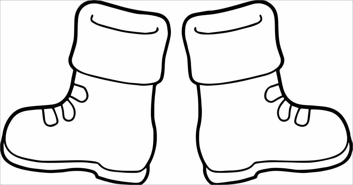 Luminous winter boots coloring page