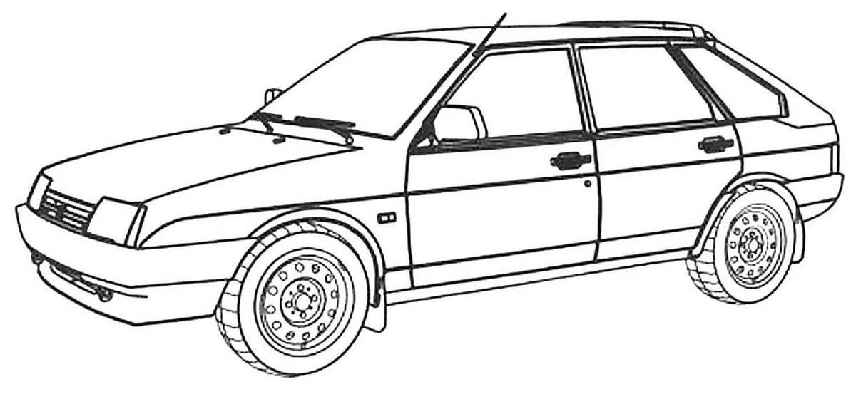 Amazing coloring book with four cars