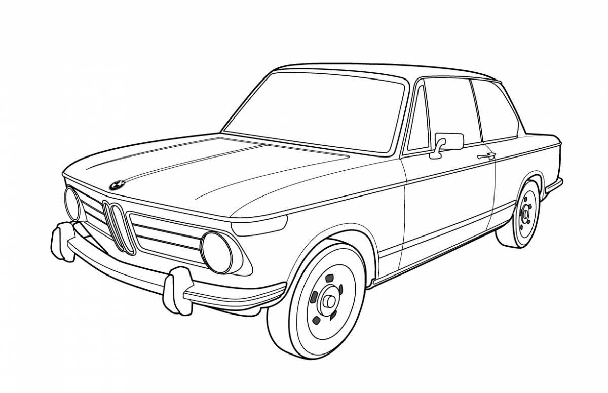 Fun coloring book with four cars