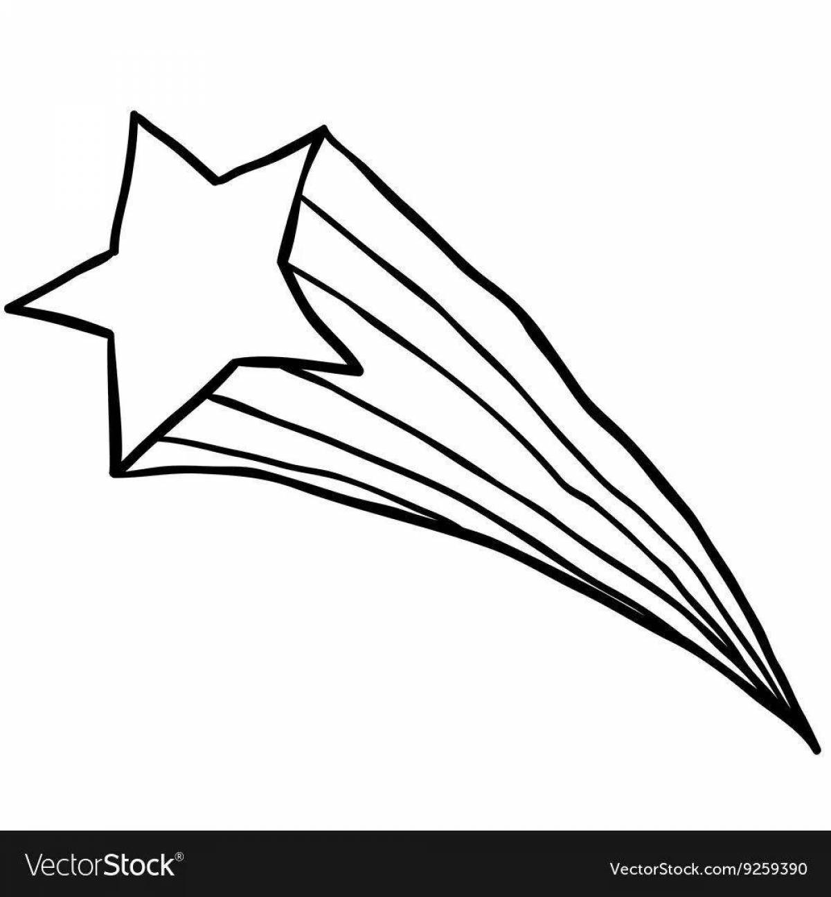 Shiny shooting star coloring page