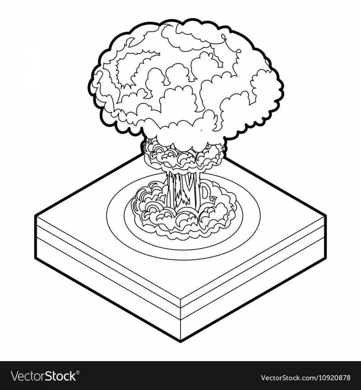 Roaring nuclear explosion coloring book