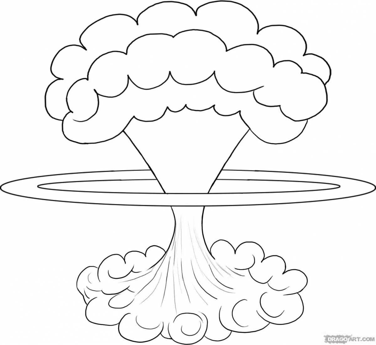 Shocking nuclear explosion coloring book