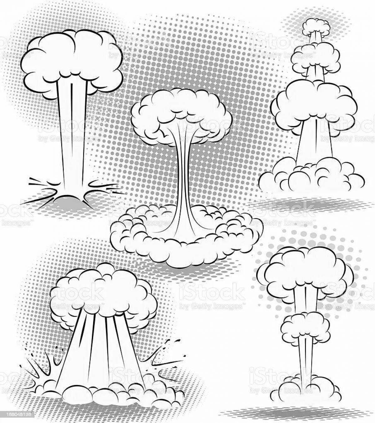 Amazing nuclear explosion coloring book