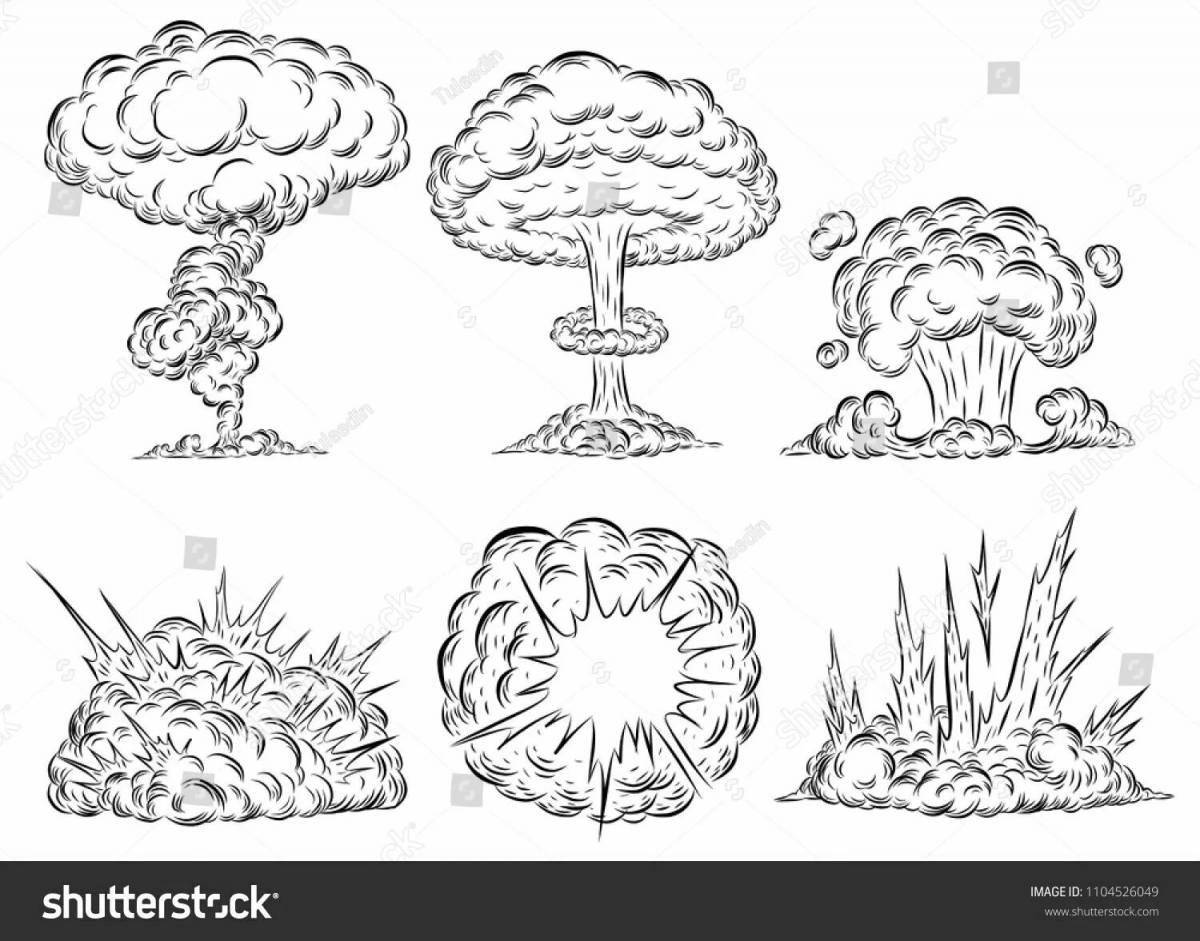 Nuclear explosion awesome coloring book