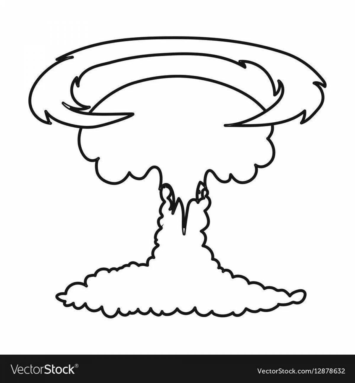 Nuclear explosion shiny coloring book