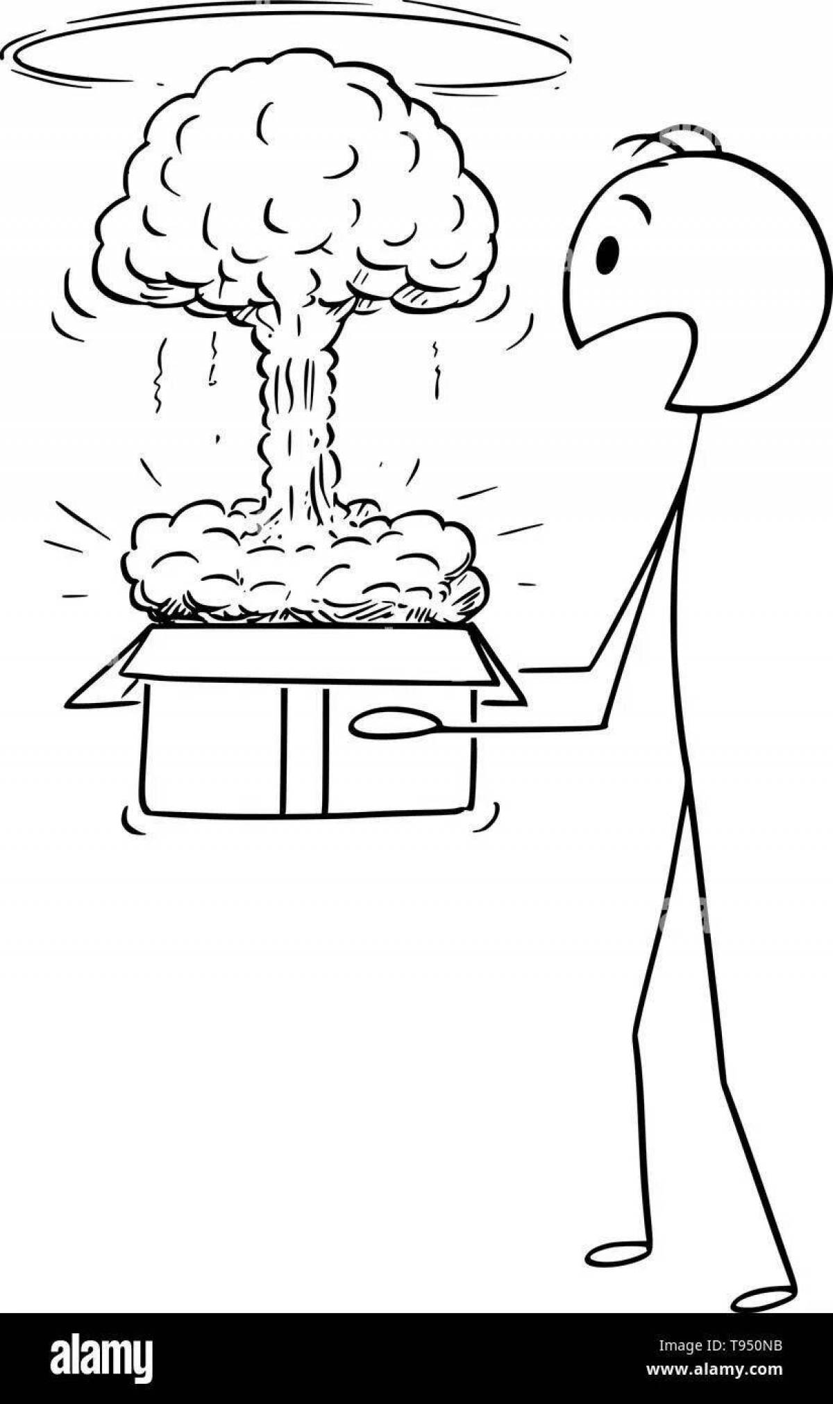 Nuclear Explosion Majestic Coloring Page