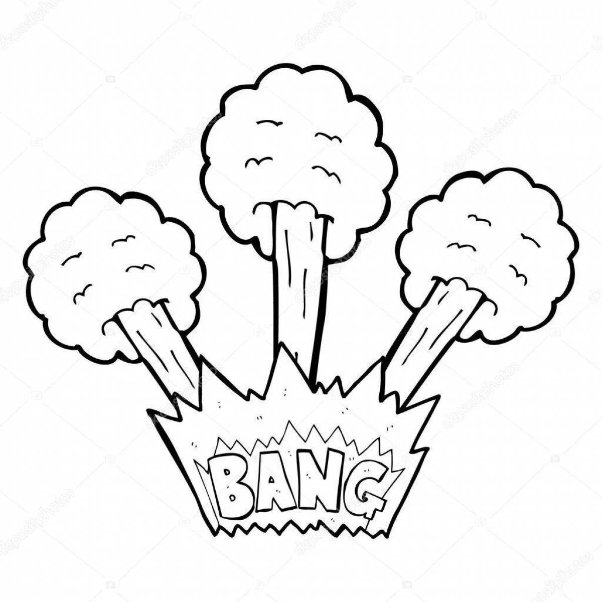 Large nuclear explosion coloring page