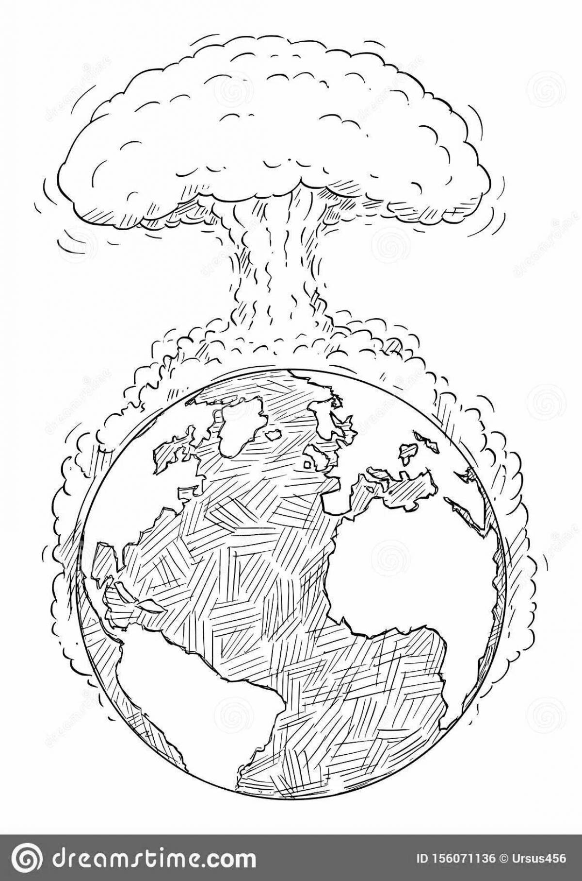 Amazingly beautiful nuclear explosion coloring book