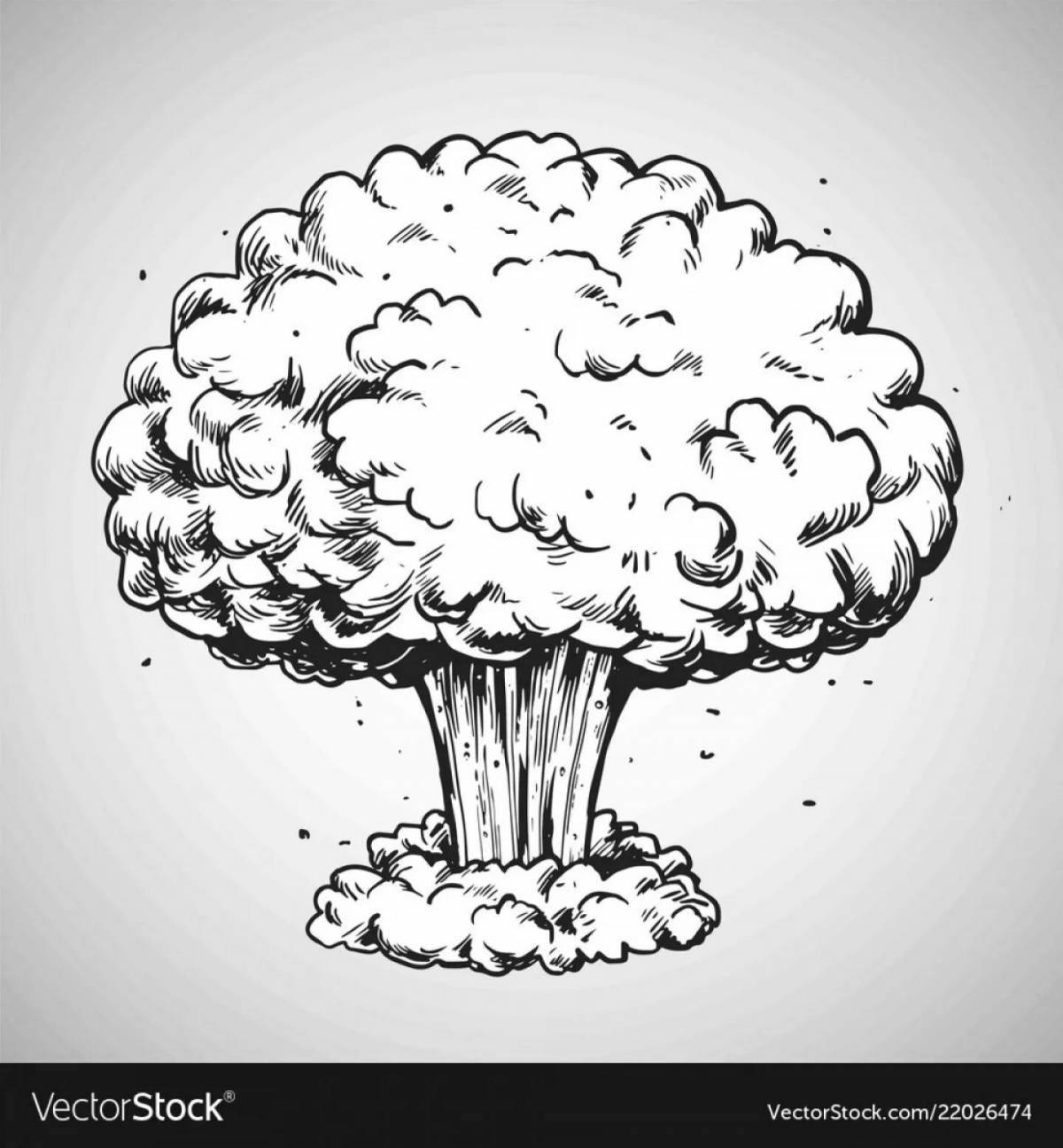 Fascinating nuclear explosion coloring book