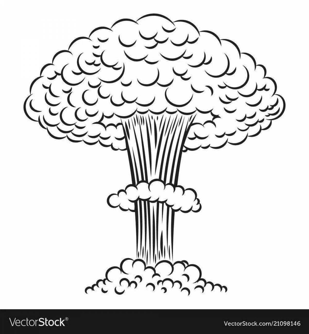 Nuclear explosion enchanting coloring book