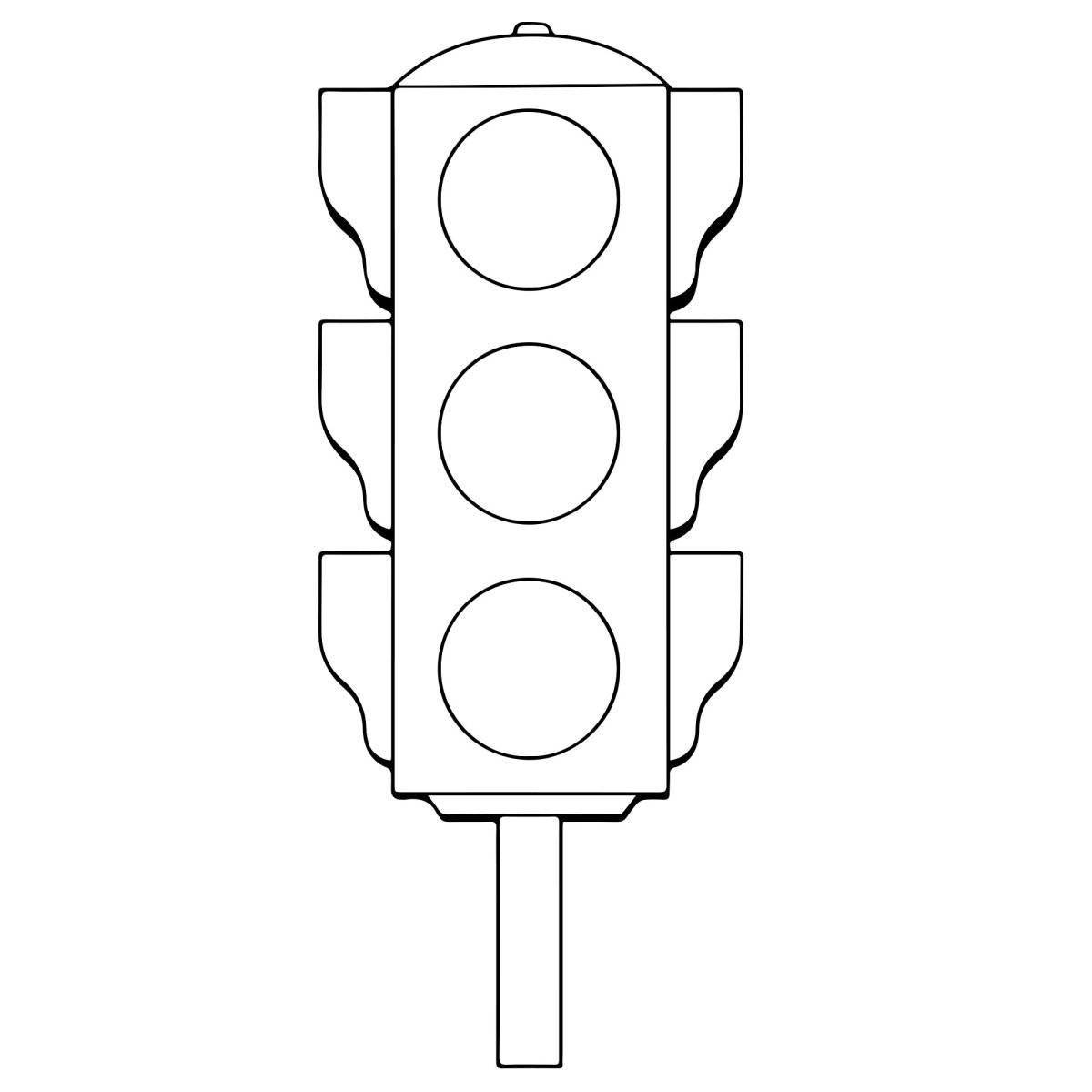 A fascinating traffic light with a siren