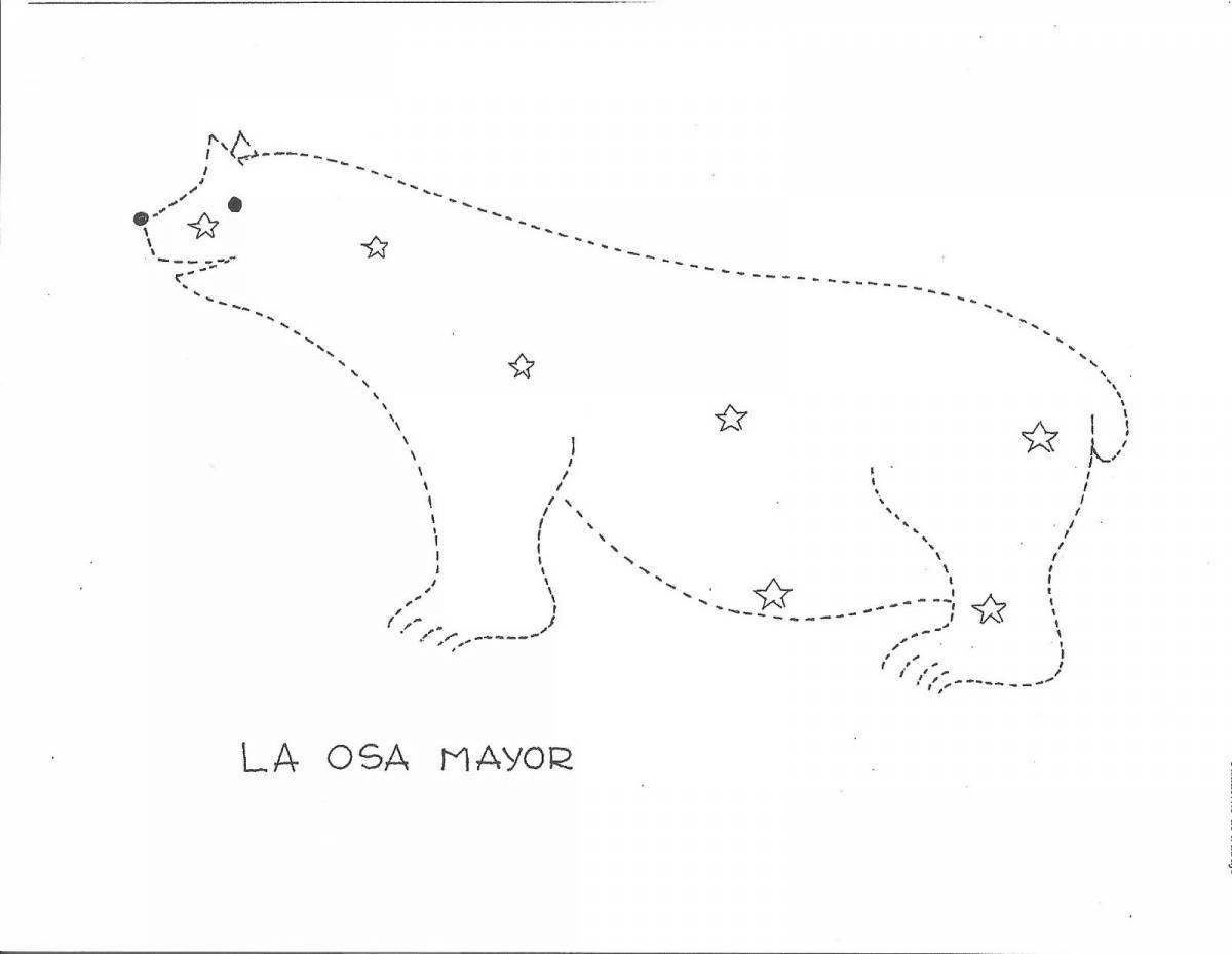 Photo Coloring book dazzling Ursa Minor