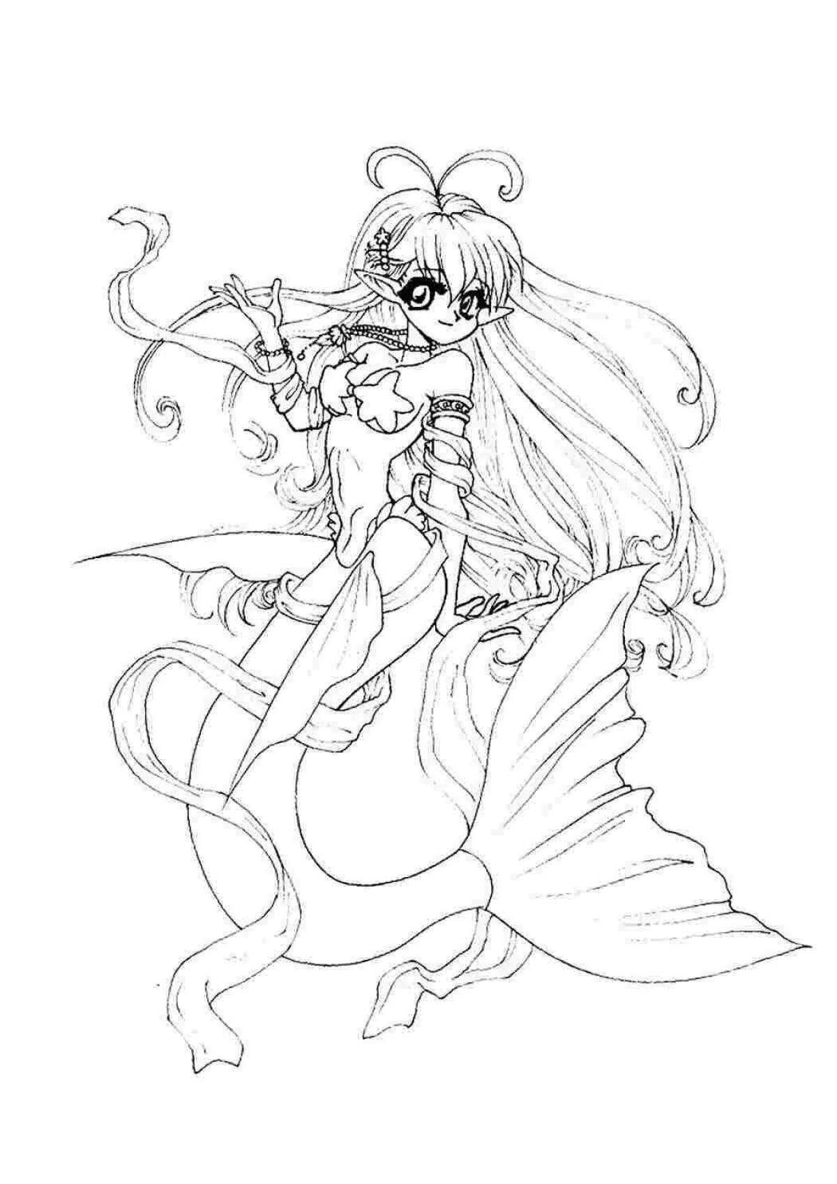 Intriguing demon girl coloring page