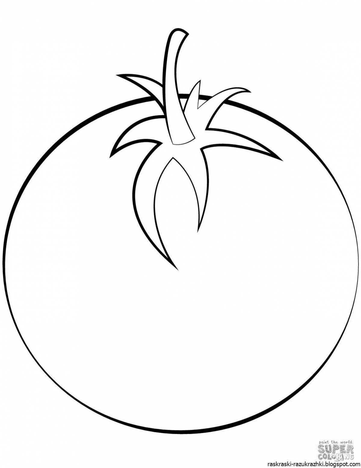 Colorful tomato and cucumber coloring page