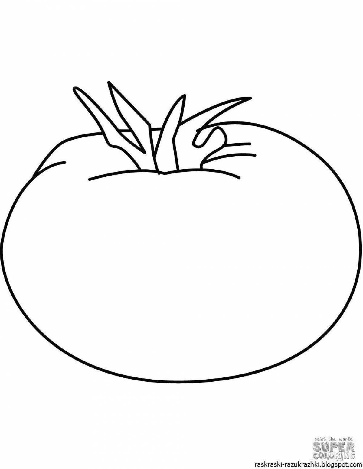 Amazing tomato and cucumber coloring page